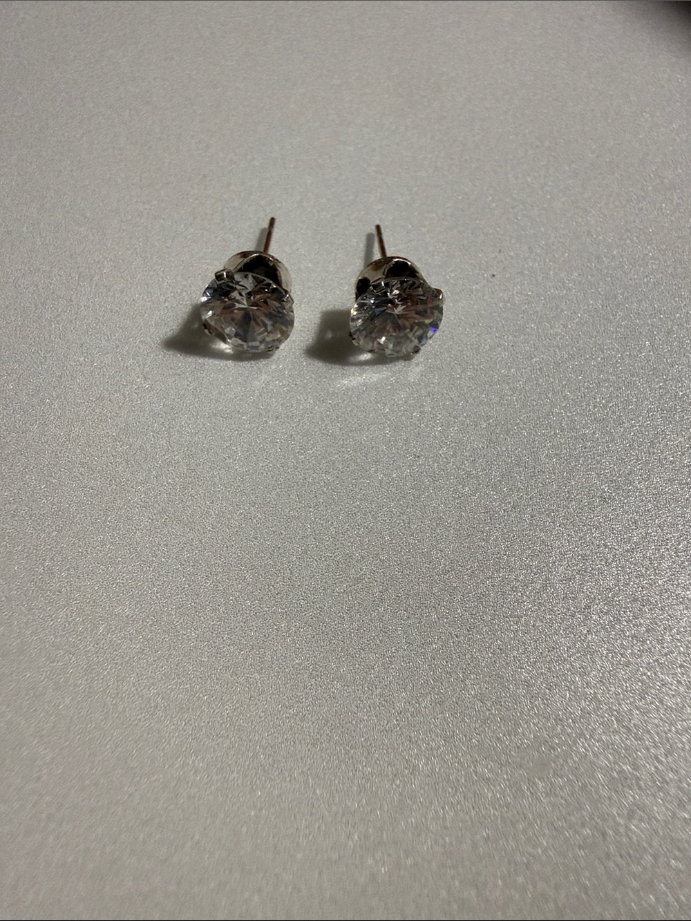 Classic Clear Crystal Stud Earrings - Silver